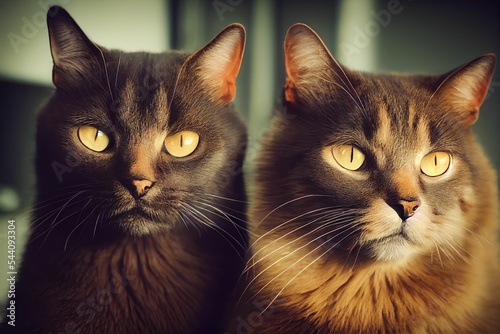 two cats portrate 