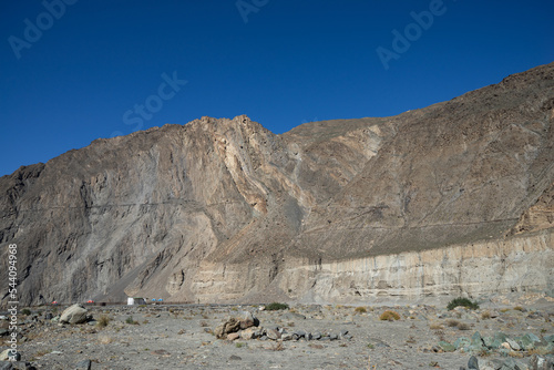 View of old silk route at Nagar Valley of Pakistan. The silk ooute was a historic trade route that dated from the second century B.C.  It stretched from Asia to the Mediterranean including Pakistan. photo