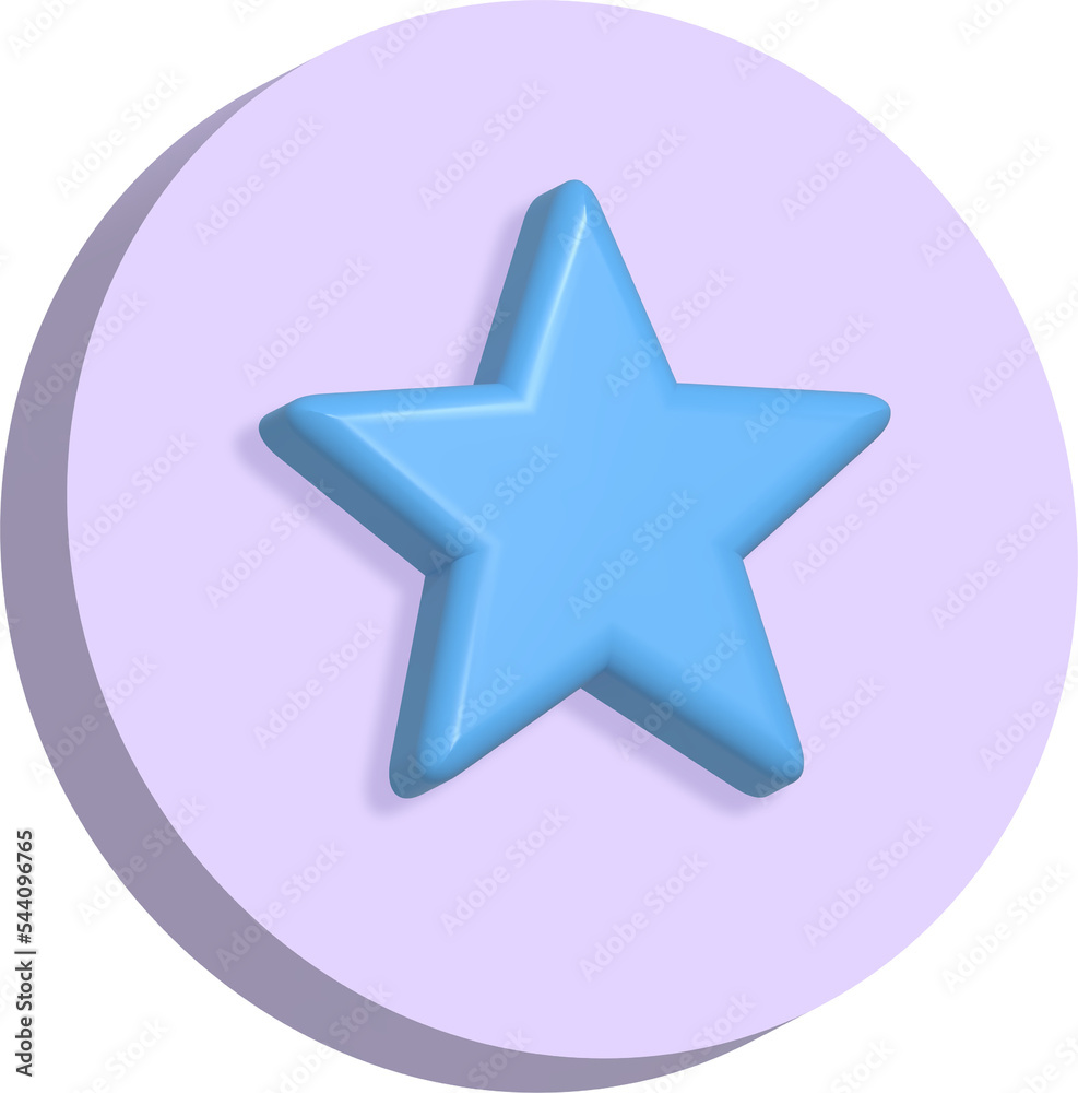 Fototapeta premium Star 3D icon, social media decoration and element