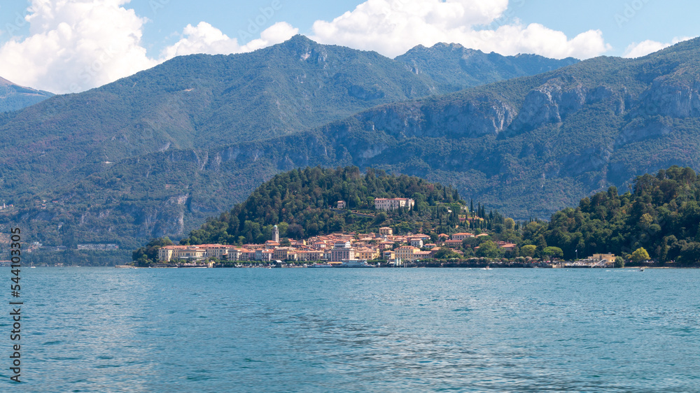 view of the beautiful Bellagio from Lake Como