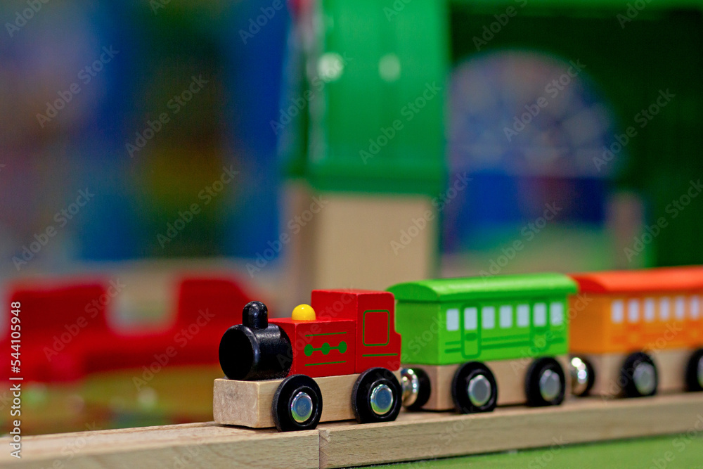 Toy train chain in play center inside Toy train chain in play center inside
