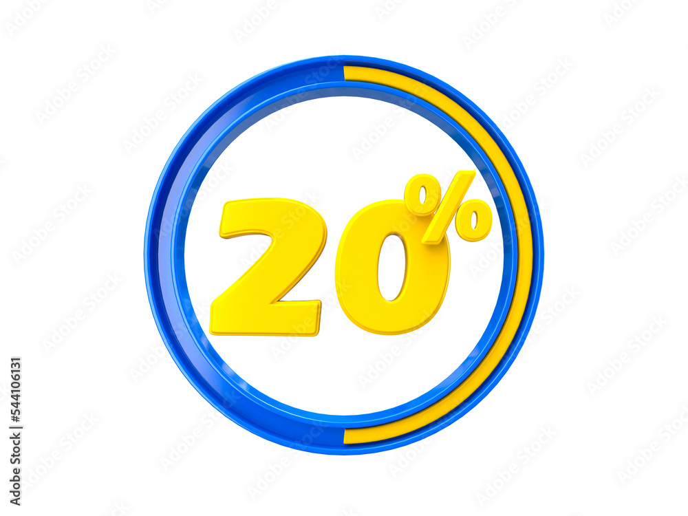 20 percent discount offer 3d render cutout 20 percent discount offer 3d render cutout