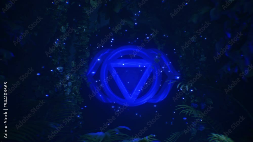 Third Eye Chakra Ajna Indigo 3d Spiritual healing glowing energy vj loop abstract pattern 4k cgi trance animation pattern