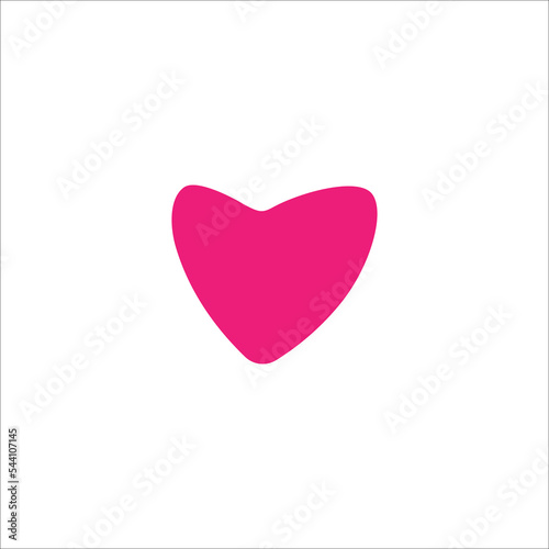 Vector pink heart clipart on white background.