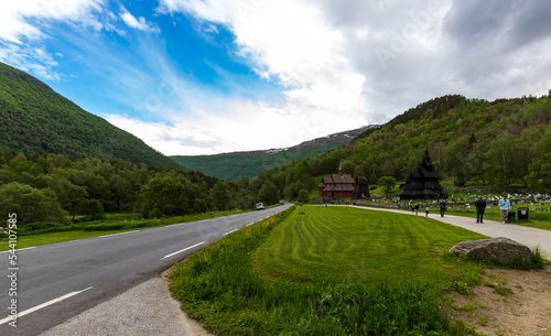 Stave Church Former Parish Now Museum In The Village Of Borgund In Laerdal Municipality, Vestland County, Norway, Summer Of June 2019.