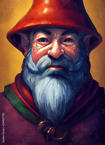 Fototapeta Gnome Rogue portrait digital art illustration a fictional person  not based on a