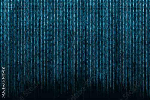 Digital blue matrix text background. Matrix binary code