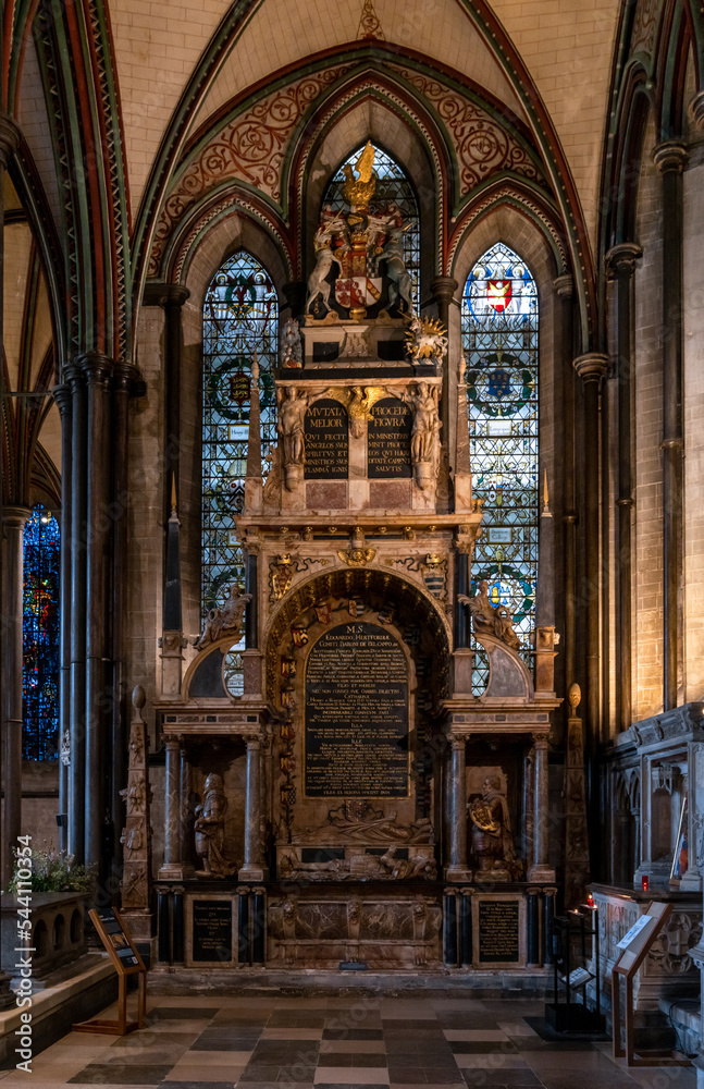 altar tomb inside the Salisbury Cathedral