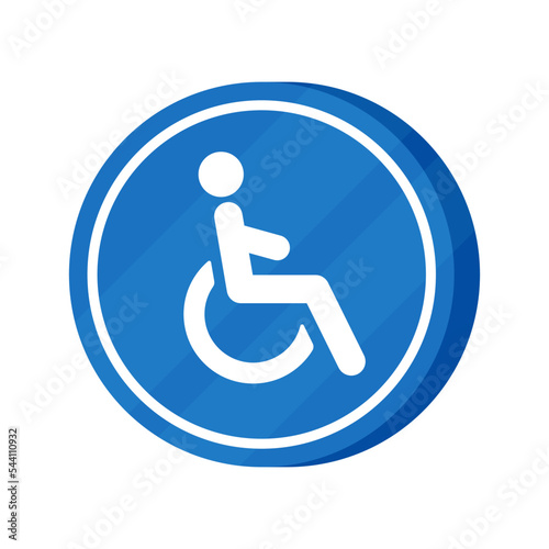 Vector illustration of wheelchair sign. Sign in a parking lot or parking lot. 