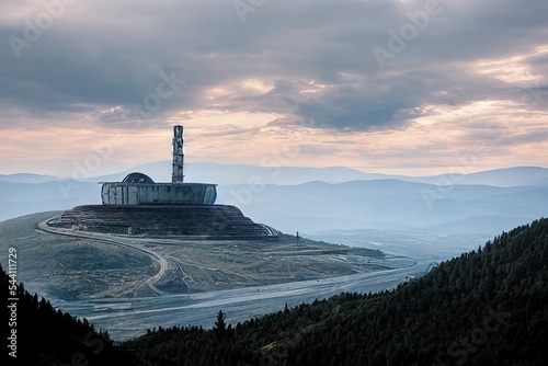Canvas Print Buzludzha, soviet headquarter of the communist party in Bulgaria, taken in May 2