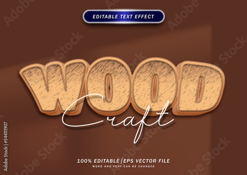 Wood craft text edtable text effect style photo