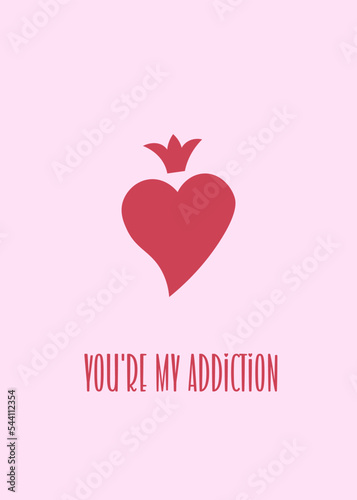 Valentine's day Cards in Minimalism.  Collection includes trendy greeting cards
