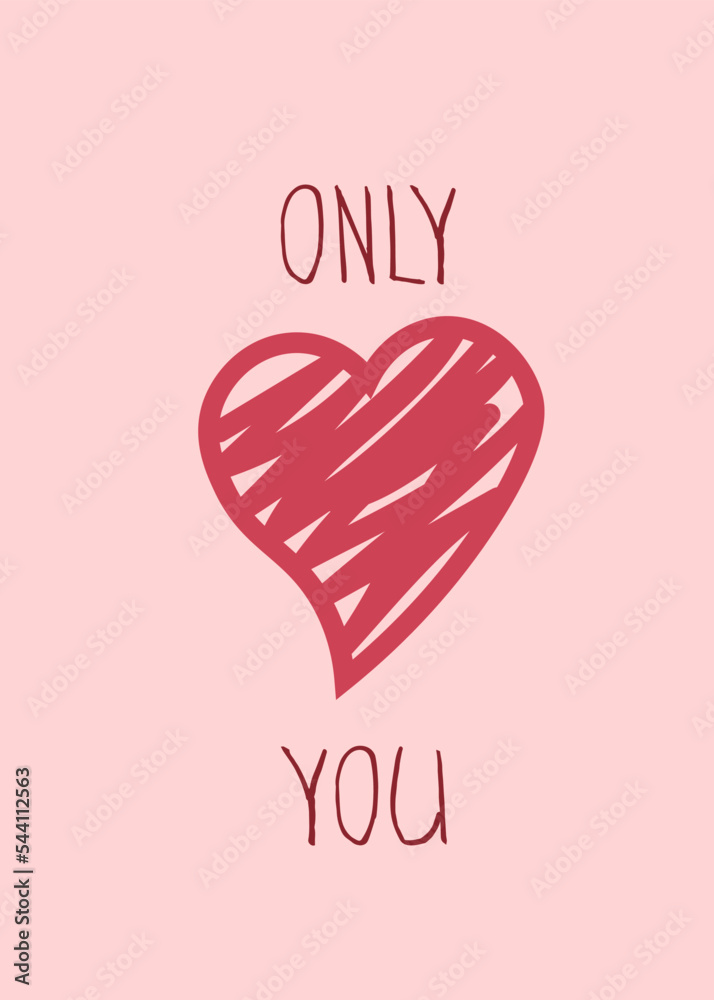Valentine's day Cards in Minimalism.  Collection includes trendy greeting cards