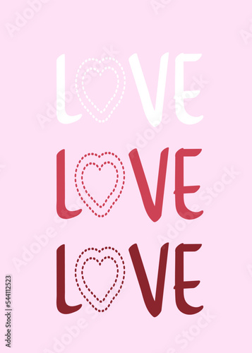 Valentine's day Cards in Minimalism.  Collection includes trendy greeting cards