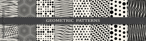 Seamless geometric halftone pattern set