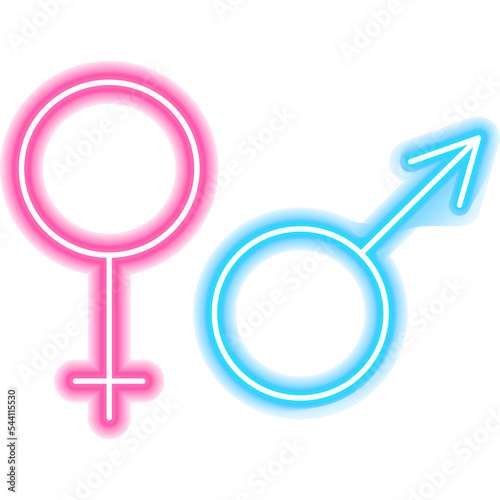 Man Woman Gender Neon Sign. Illustration of Sex Promotion.