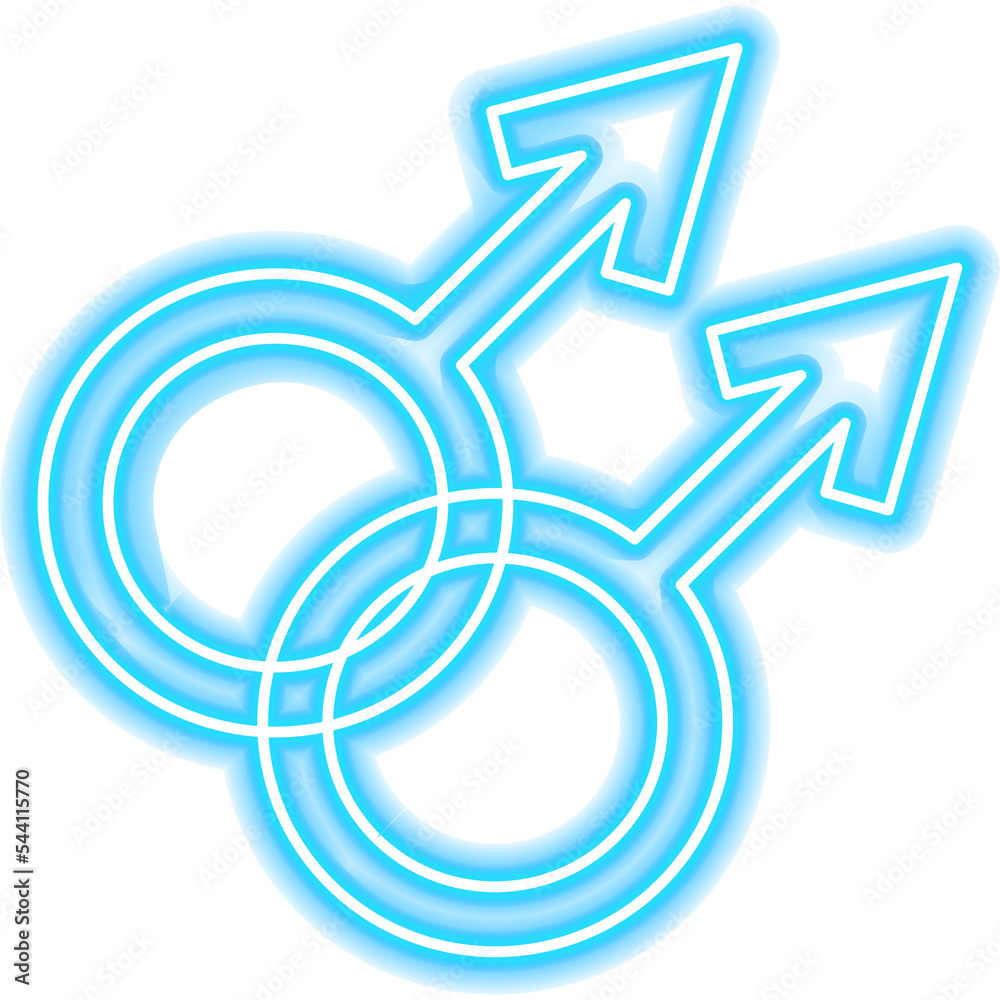 Two Men Neon Sign. Illustration of Gay Promotion. Two Men Neon Sign. Illustration of Gay Promotion.