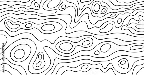 Abstract vector topographic map on white background