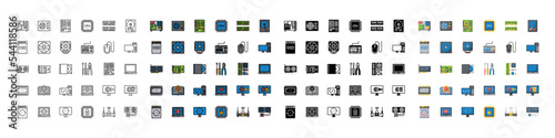 Computer Hardware  Icons, Design Simple Set For Using In Website Graphics Report Logo Infographics, Best Quality Outline Symbol Collection Icon Vector Illustration