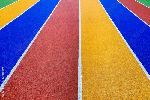 Multicolor running track for sport background