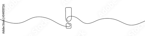 Exclamation mark linear background. One continuous line drawing of exclamation mark. Vector illustration. Exclamation point isolated