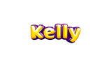 Kelly girls name sticker colorful party balloon birthday helium air shiny yellow purple cutout