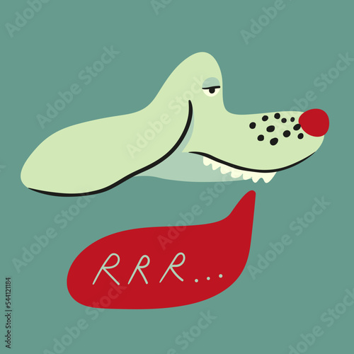 colored cute head vector dog flat style is part of a series