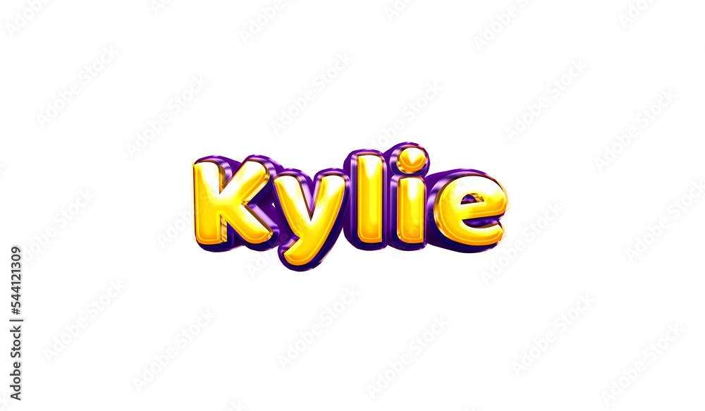 Kylie girls name sticker colorful party balloon birthday helium air shiny yellow purple cutout Kylie girls name sticker colorful party balloon birthday helium air shiny yellow purple cutout