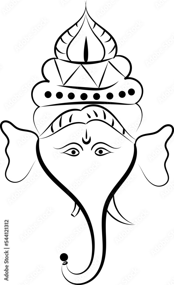 Lord Ganpati Bappa face hand drowning, Hindu God Ganesh ji vector ...