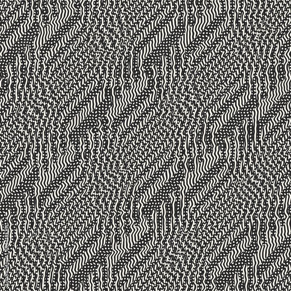 Monochrome Knitted Textured Zigzag Pattern