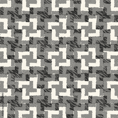 Monochrome Moiré Textured Houndstooth Pattern