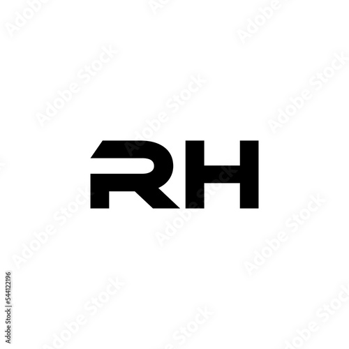 RH letter logo design with white background in illustrator, vector logo modern alphabet font overlap style. calligraphy designs for logo, Poster, Invitation, etc.