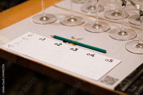 Wineglasses at a wine tasting