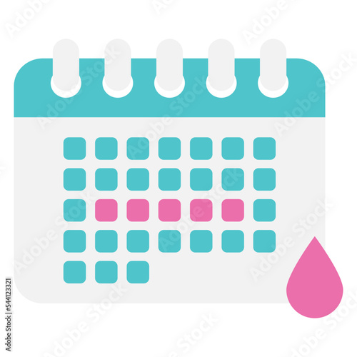 Menstrual calendar for menstruation control and pregnancy planning. Flat vector illustration