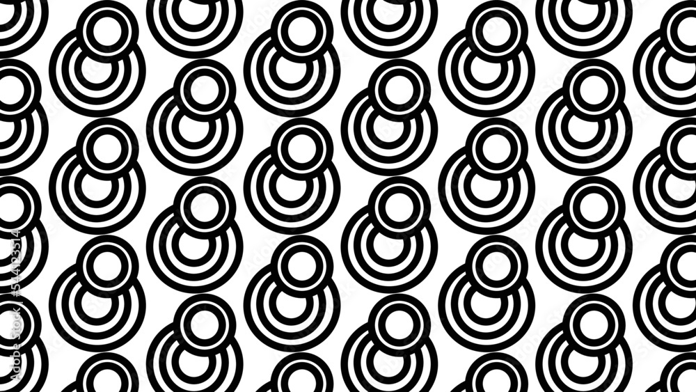 Seamless vector black and white geometric pattern on white background of creative clipart logos, symbols, designs, posters, flyers, clothing designs, wrapping paper