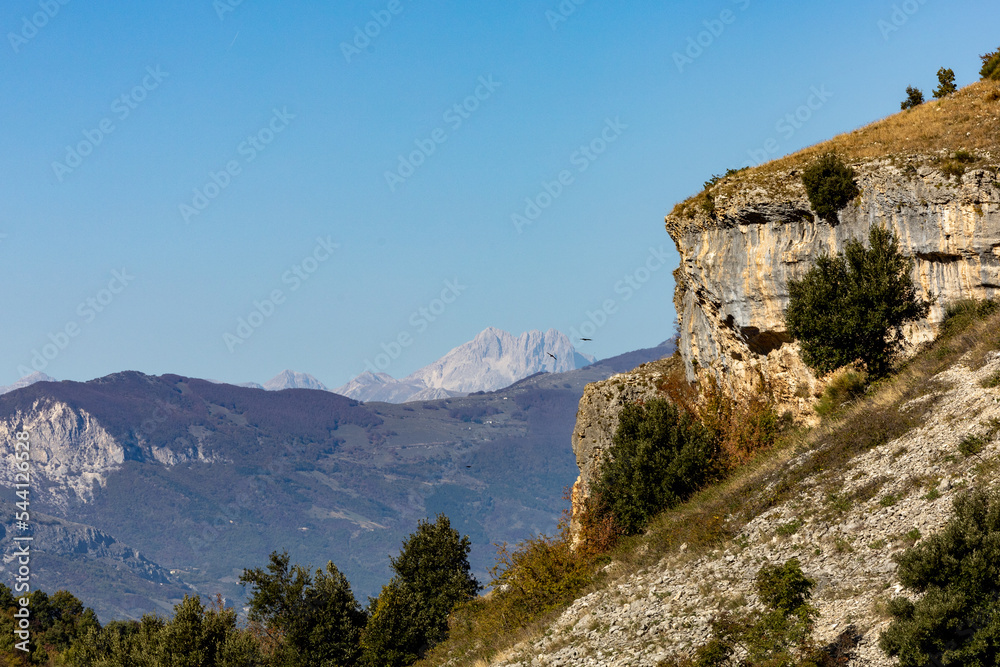 The Gran Sasso d'Italia seen from the Majella National Park. Abruzzo, Italy