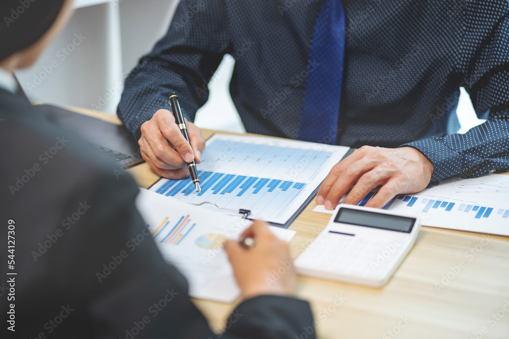 Business partners discussing brainstorming ideas at meeting business project. Business partners discussing brainstorming ideas at meeting business project.