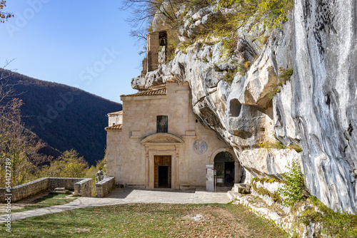 Hermitage of Santo Spirito in Majella in the Orfento valley. Majella national park. Abruzzo, Italy
