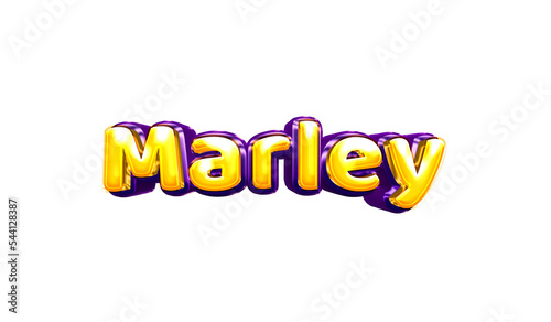 Принти на полотні Marley girls name sticker colorful party balloon birthday helium air shiny yello