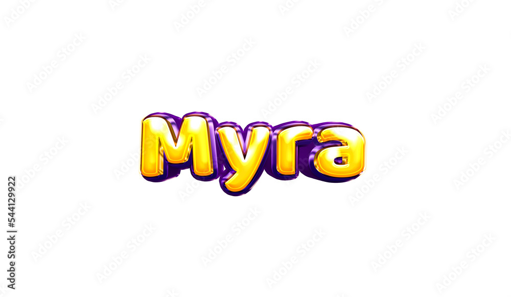 Myra girls name sticker colorful party balloon birthday helium air shiny yellow purple cutout Myra girls name sticker colorful party balloon birthday helium air shiny yellow purple cutout
