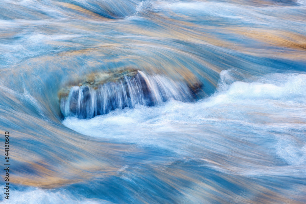 Blurry glacier water in a stream