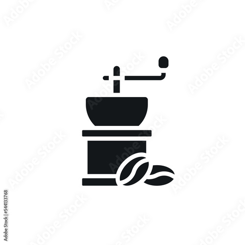 Coffee grinder simple glyph icon. Vector solid isolated black illustration.