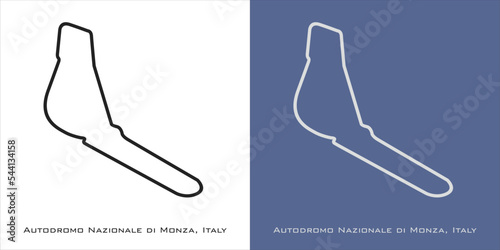 Autodromo Nazionale di Monza Circuit for grand prix race tracks with white and blue background