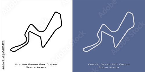 Kyalami Midran South Africa Circuit for grand prix race tracks with white and blue background