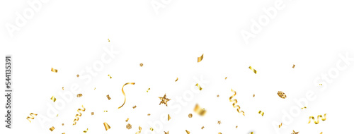 Fotografie, Obraz Golden confetti with glitter star frame