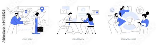 Hiring employees abstract concept vector illustrations.