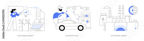 Smart green energy abstract concept vector illustrations.