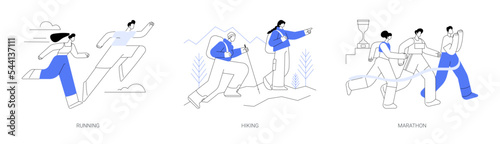 Sports lifestyle abstract concept vector illustrations.