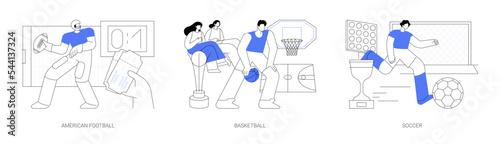 Playing game abstract concept vector illustrations.