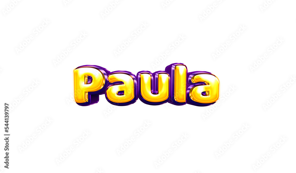 Paula girls name sticker colorful party balloon birthday helium air shiny yellow purple cutout Paula girls name sticker colorful party balloon birthday helium air shiny yellow purple cutout